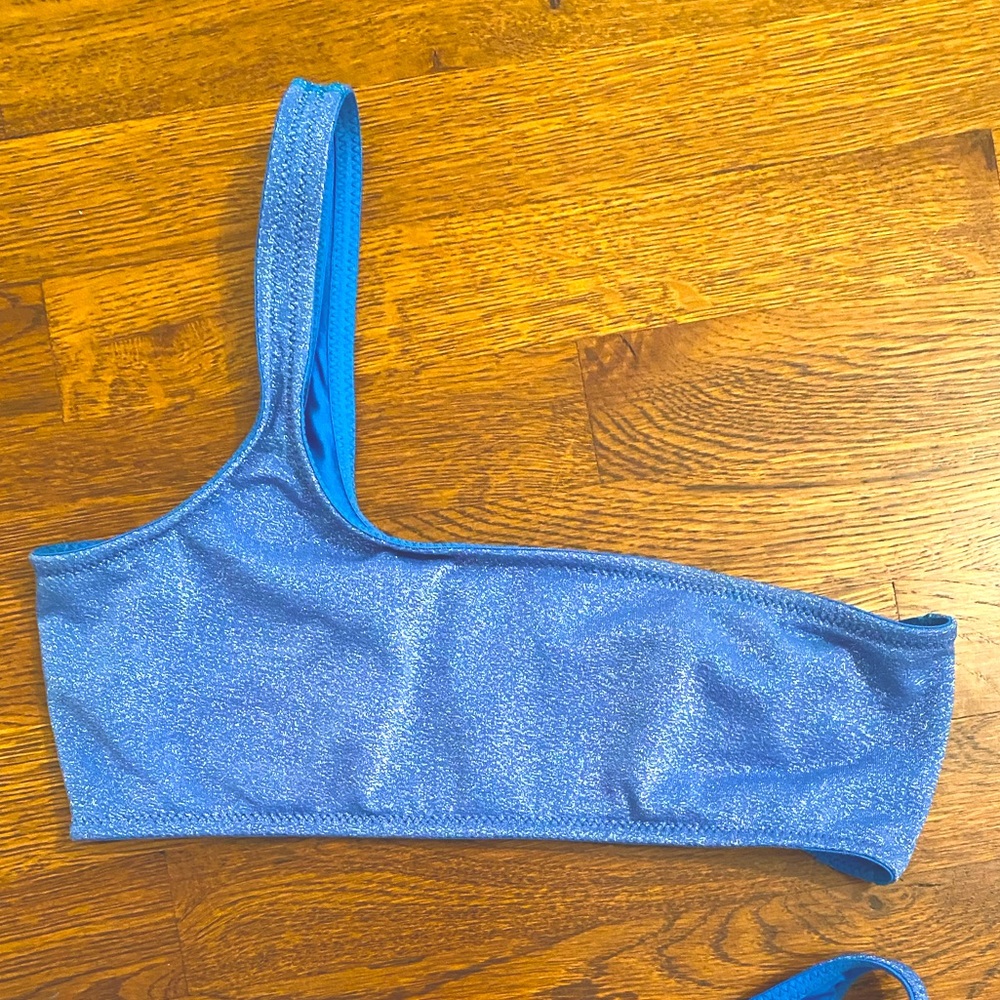 TRIANGL marina sparkle blue bikini one shoulder